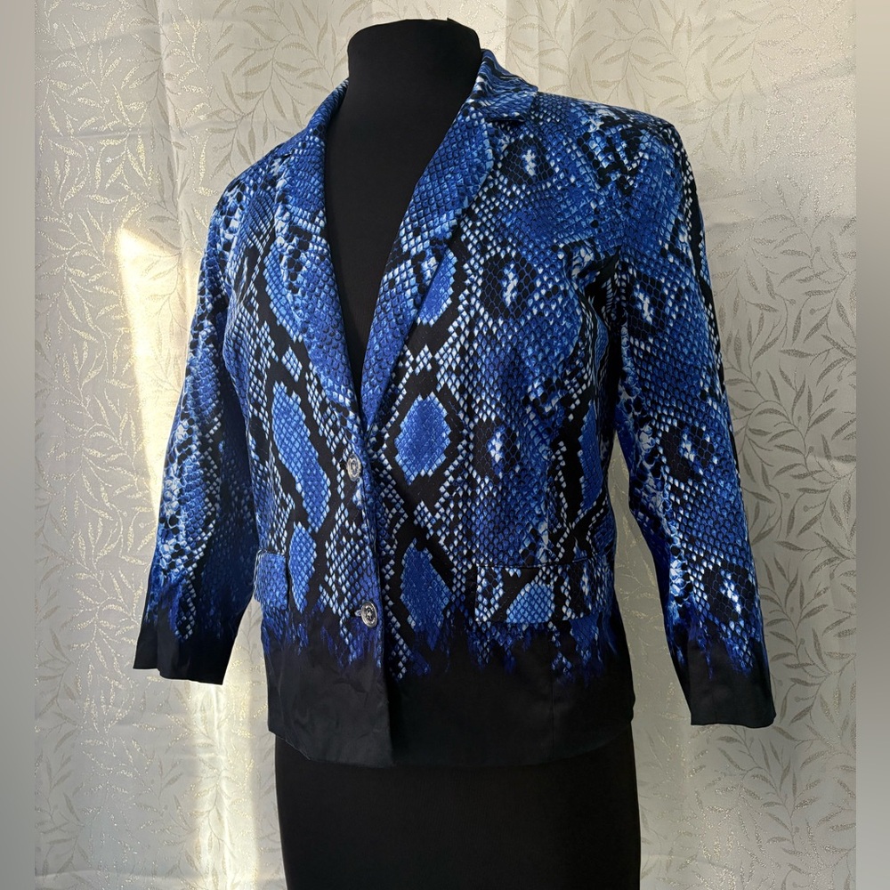 Michael Kors Blue Snake Pattern Blazer